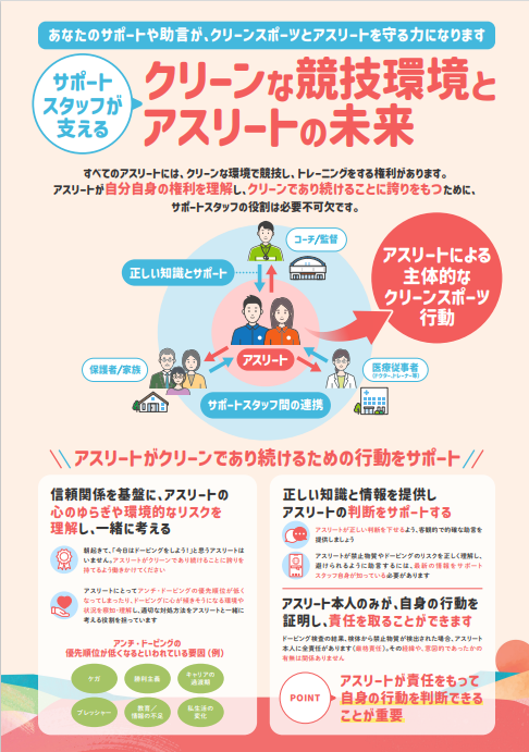 リーフレット「アスリートサポートスタッフ向けリーフレット」の表紙イメージ