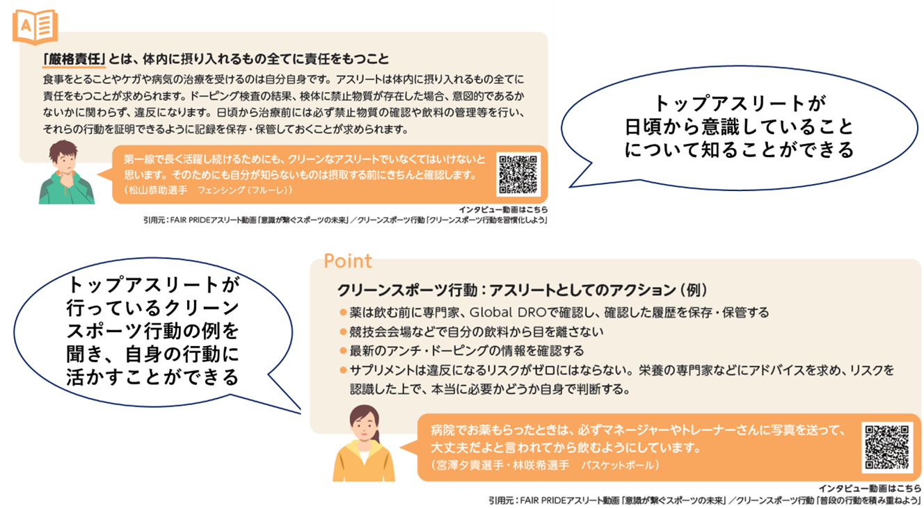 「トップアスリート インタビュー動画」視聴用QRコード掲載イメージ