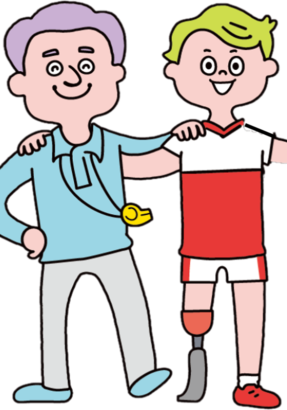 アスリートとサポートスタッフのイメージイラスト
