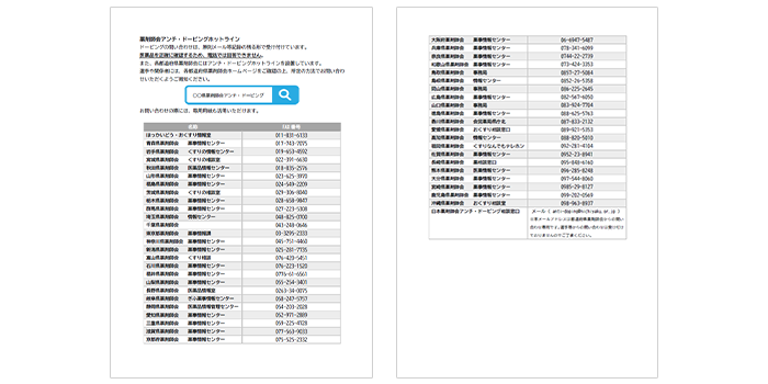 リーフレット「薬剤師会アンチ・ドーピングホットライン」